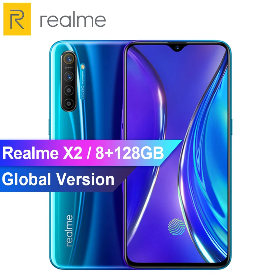 

Global Version realme X2 Snapdragon 730G AIE 8GB 128GB 6.4" AMOLED NFC Mobile Phone 64MP Quad Camera 30W Super VOOC Fast Charge