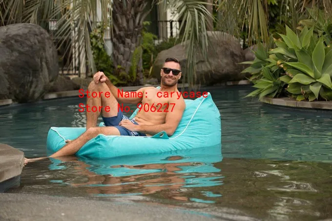 Clássico moda cor cinza claro piscina saco de feijão para flutuante, gigante flutuante grande quadrado saco de feijão cadeira, cobrir apenas