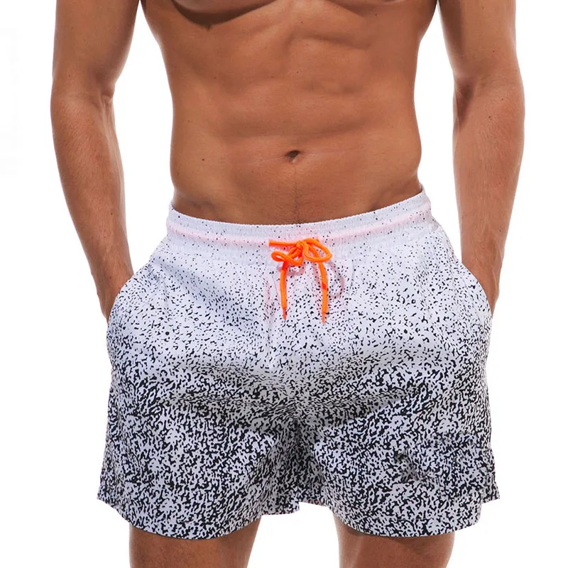 Escatch брендовые быстросохнущие пляжные шорты мужские пляжные шорты Бермуды мужские шорты - Цвет: White Dot