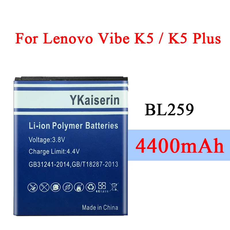 BL259 For Lenovo vibe k5 plus K32C30 K32C36 Lemon 3 3S Vibe K5 A6020a40 A6020 A40 4400mAh BL 259 Battery Plus | Компьютеры и офис