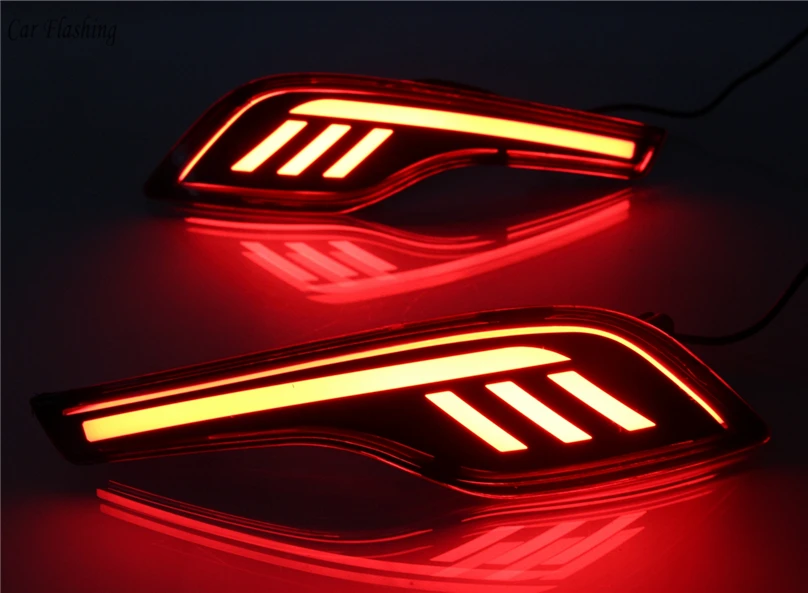 Автомобильный мигающий 2 шт. красный объектив светодиодный задний бампер