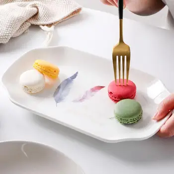 

1PC Simple Style Dinnerware Plate Ceramic Steak Dessert Plate Fish Dinner Dishes Wedding Plates Christmas Dishes