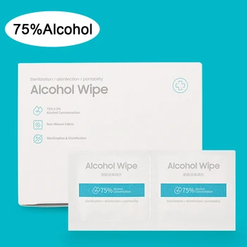 

100PCS Portable Professional Alcohol Swabs Pads Wet Wipes 75% Isopropyl First Aid Antiseptic Skin Cleaning Care