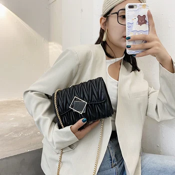 

Soft Diamond Lattice Ladies Small Square Bag Fashion All-match Ladies Shoulder Bag Fresh Art Girl Messenger Bag Student Bag