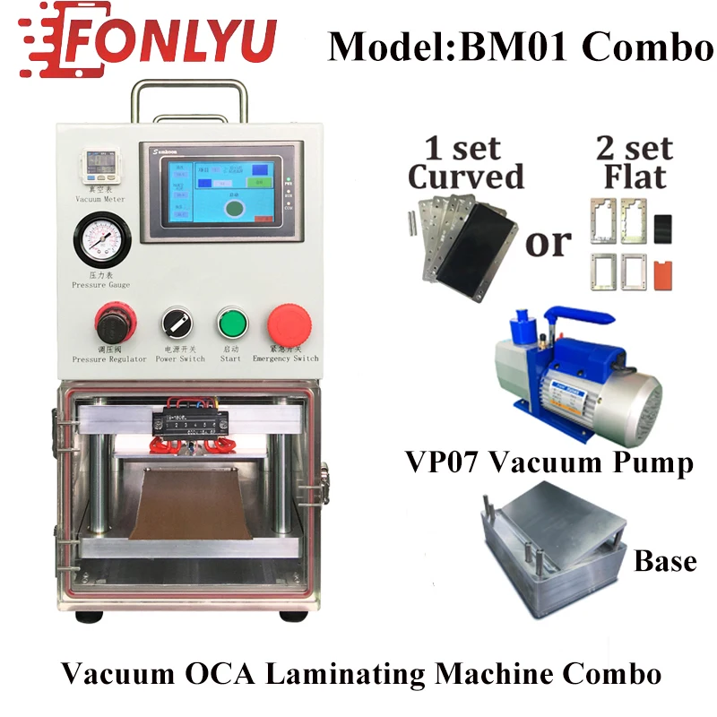 

LCD Display Touch Screen OCA For Iphone Samsung Edge YMJ Laminating Machine Lcd Vacuum Automatic Laminating With Vacuum Pump