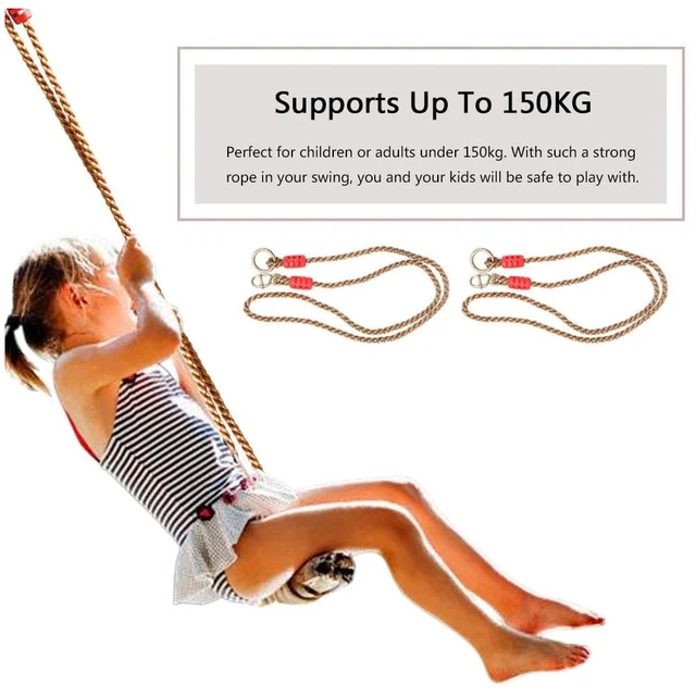 2 PCS Swing Extension Rope Adjustable Hammock Cord Heavy Duty Tree Hanging Strong Ropes for Outdoor 180CM 2