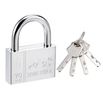 

uxcell Steel Padlock, Keyed Different, 70mm Wide Chrome Finish Harden Shackle