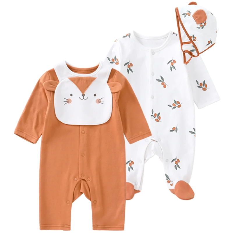 Pureborn 2 Pack Newborn Unisex Baby Romper Halloween Cotton Baby Girl