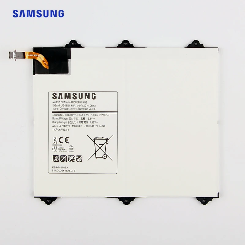 Samsung планшет батарея EB-BT567ABA EB-BT567ABE для samsung Galaxy Tab SM-T560NU T567v 9,6 аутентичная батарея 7300mAh
