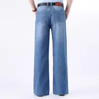 Men Vintage Jeans Loose Wide leg pants Spring Long Trouser Denim 1
