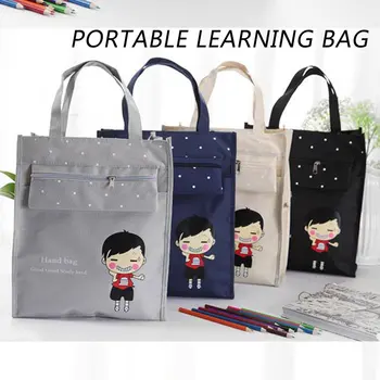 

Korean Version The School Bag Students A4 Fabric Tote Learning Bag Students Remedial Bag Cartoon Review Bag
