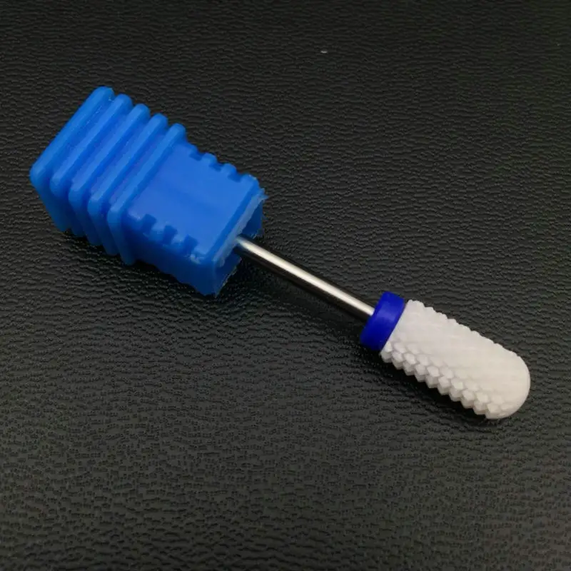 Фреза для маникюра керамическая фреза маникюрный станок набор резак для педикюра Электрический пилочки для ногтей сверло для ногтей - Цвет: Blue round head