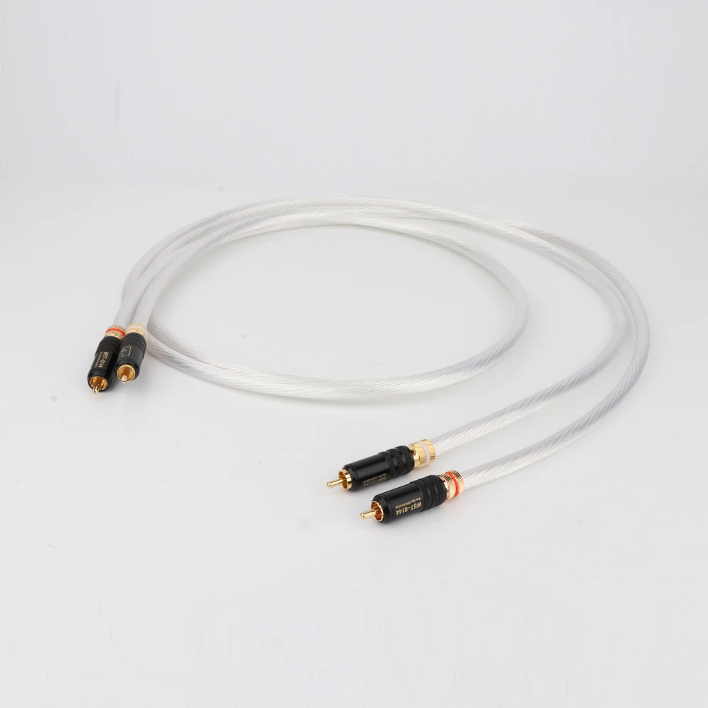 Hi-end с покрытием из чистой меди и серебра разъемом WBT0144 RCA Hi-Fi 2RCA штекер-штекер