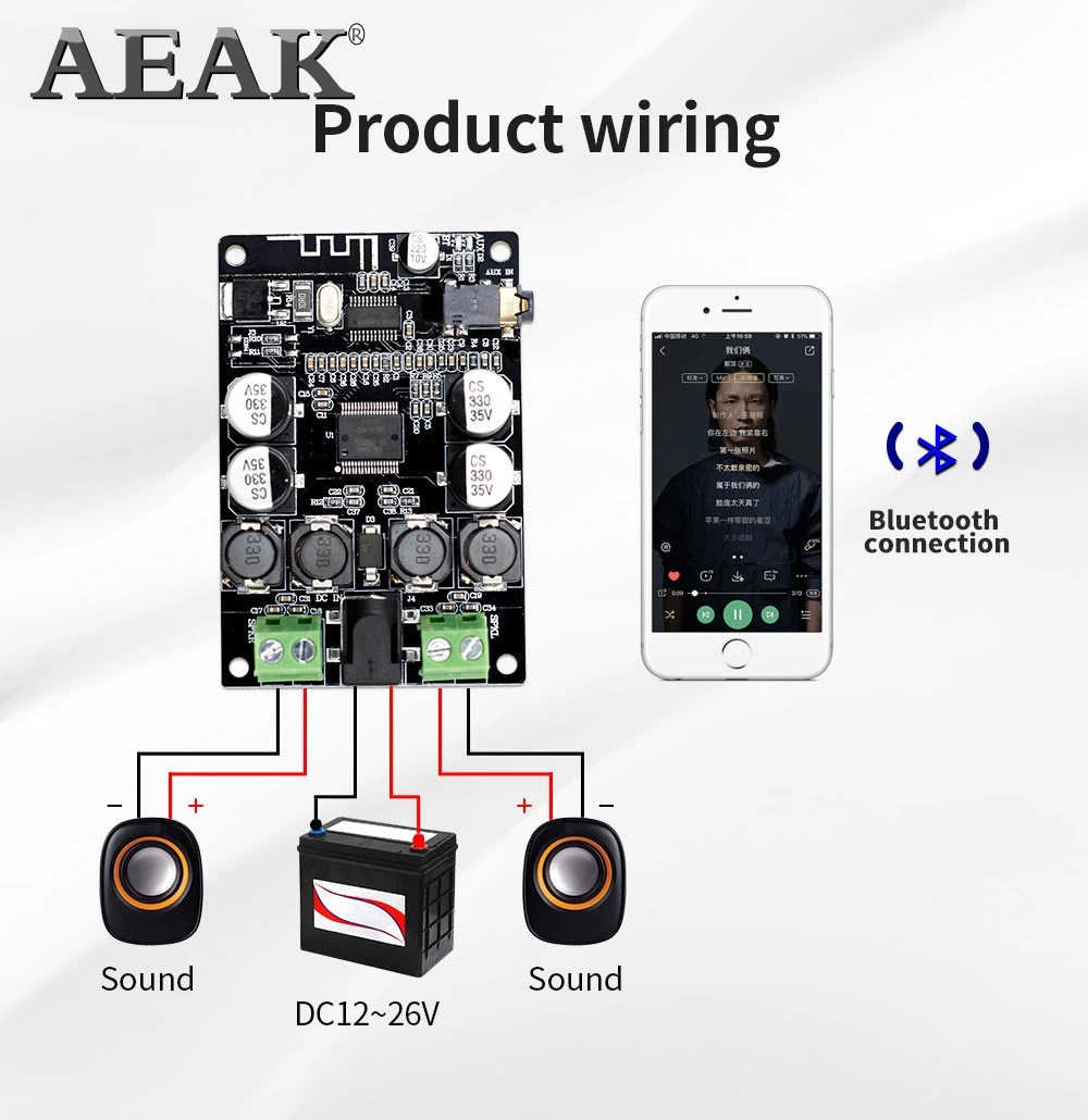 VHM-307 TDA7492P Bluetooth 4,0 приемник усилитель аудио плата 50 Вт* 2 колонки модифицированные музыкальные мини усилители Diy двухканальный