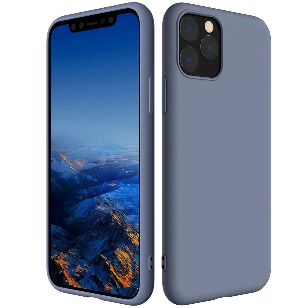 Темно-синий 100 шт чехол для телефона, совместимый с iPhone 11 Pro, ультра тонкий и полностью защитный жидкий силиконовый мягкий чехол 6,5'' - Цвет: Темно-синий