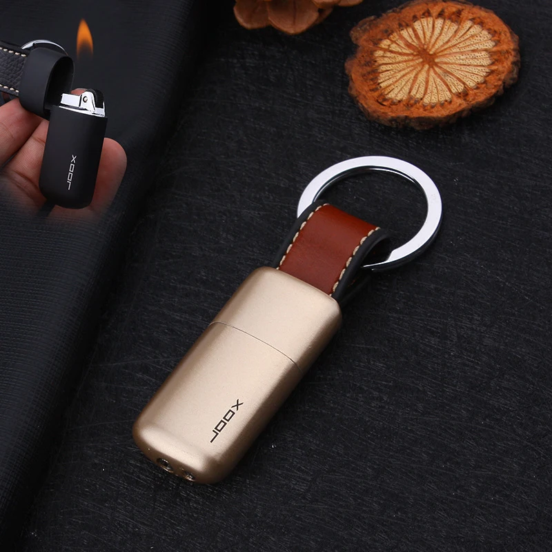 Mini Keychain Lighter Flint Air Pocket Pendant Leathers Lighter Men's Cigarette Pocket Small Accessories Gift