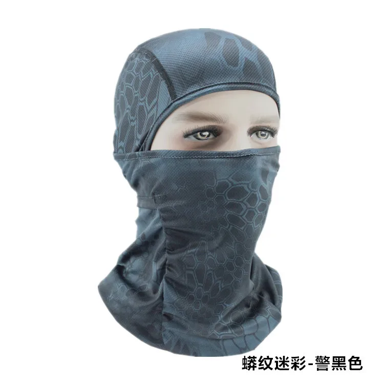 Черный Winter Breathable Camouflage Skiing Full Face Mask Hats Cap Windproof Anti-dust Tactics Cycling Mask Cap Balaclava Scarf - Цвет: Черный