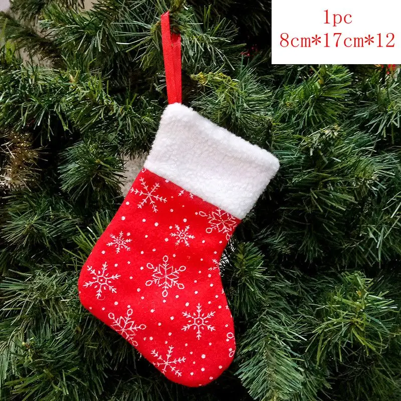1pc 8x17x12cm Рождественские чулки, носки, кошка, собака, лось, Navidad, год, мешок для конфет Рождество, украшения, рождественские елки, вечерние подарочные сумки для детей - Цвет: 1pc 8x17x12cm