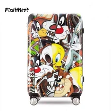 Багаж для путешествий с черепом, модный бренд, чемодан на колесиках, 2" 24" дюймов, милый мультяшный Спиннер, роскошная сумка для багажа