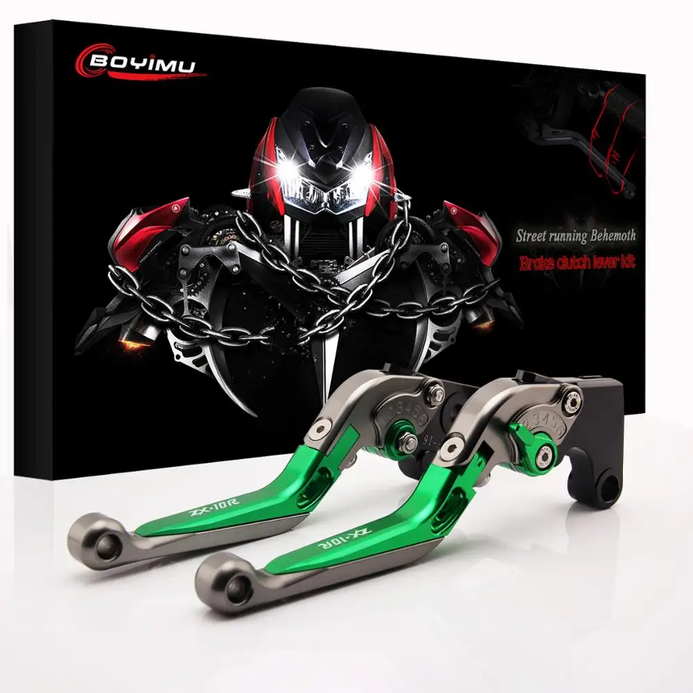 

Зеленые Мотоциклетные аксессуары с логотипом ZX10R для KAWASAKI ZX10R/RR/KRT 2016 2017 2018 2019, Складные Выдвижные рычаги тормозного сцепления