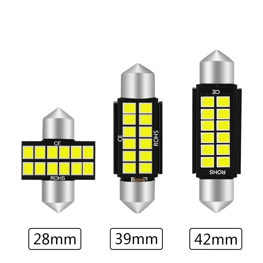 2 шт. Автомобильный светодиодный светильник 28 мм 39 мм 41 мм 2835 Smd C5w C10w автомобильная лампа Внутреннее освещение внешнее освещение белый 10-30 в