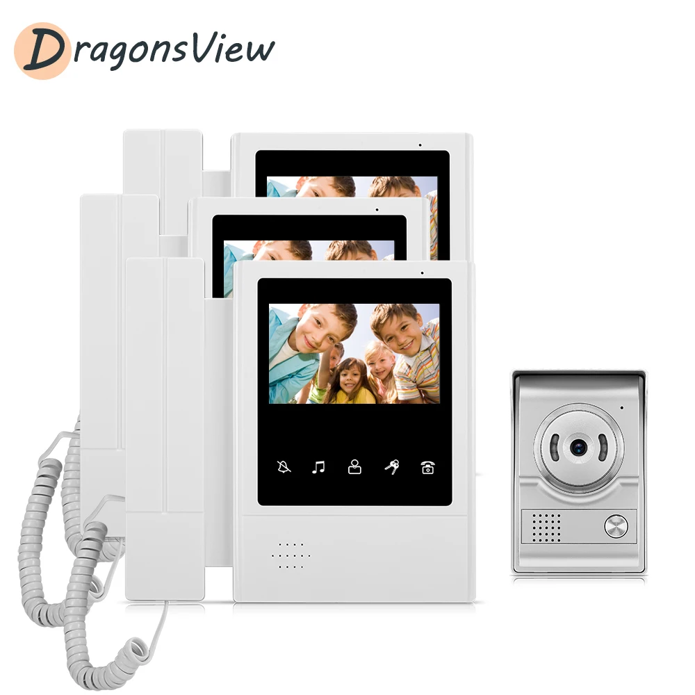 DragonsView Home Video Door Phone Intercom System 4.3 Inch Monitor 3 pieces and 1 Outdoor Camera 1000TVL DragonsView Home Video Door Phone Intercom System 4.3 Inch Monitor 3 pieces and 1 Outdoor Camera 1000TVL