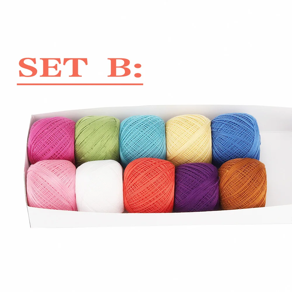 10 Balls Size 12 Mercerized Egyptian Cotton Pearl Crochet DIY Embroidery Thread 10 Grams Each