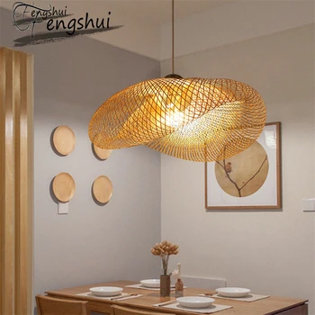 

Chinese Style Bamboo Lamp Art Pendant Lights Home Deco Restaurant Hotel Rattan Pendant Lamp for Living Room Kitchen Hanging Lamp