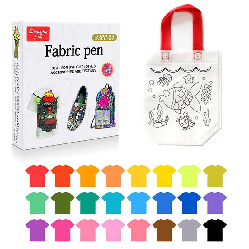 12/24 pennarelli per tessuti a colori Set di penne per vestiti permanenti  pennarello per tessuti pennarello per tessuti artigianato fai da te t-shirt  penna per pittura a pigmenti - AliExpress