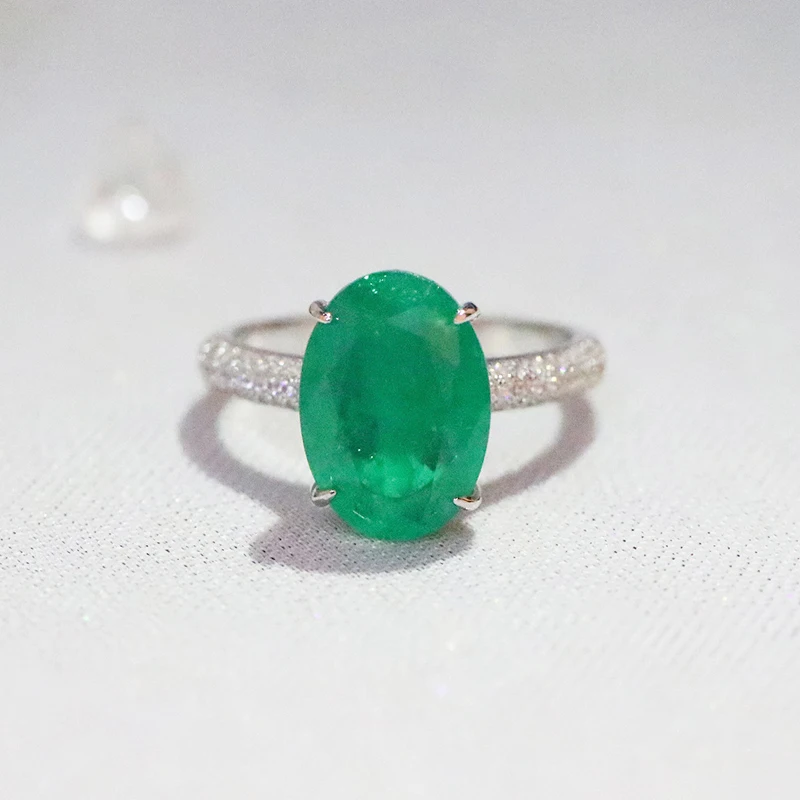 925 Sterling Silver Oval Finger Rings for Women Paraiba Tourmaline Engagement Wedding Jewelry