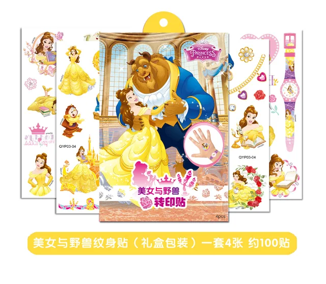 New Disney  frozen girls Cartoons Temporary Tattoo Body Art Flash Tattoo Stickers Mickey Minnie Waterproof  Styling Sticker 4 sheet M