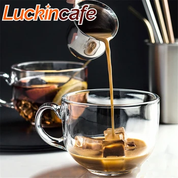 

Thickened clear glass/tropical-resistant milk cup/large household coffee cup/cereal cup teacup