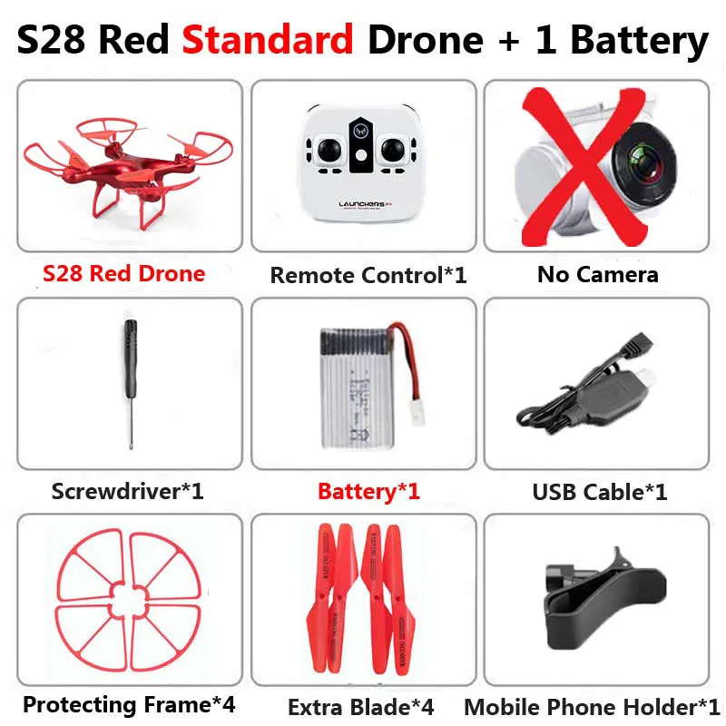 R no camera 1B Foam S28 Профессиональный беспилотник с камерой 1080P HD WiFi FPV высота удерживает широкий угол 20 мин полета RC Квадрокоптер Вертолет игрушки X5C XY4 - Цвет: R no camera 1B Foam