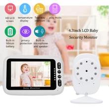 Детский электромобиль-монитор охранная телефон Камера ЖК-дисплей 4,3 дюймов Ночное видение ИК 2-way Talk с Температура Сенсор колыбельные с переменным фокусным расстоянием