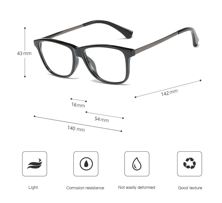 45998 Plastic Titanium Glasses Frames Square Men Women Optical Fashion Computer Glasses