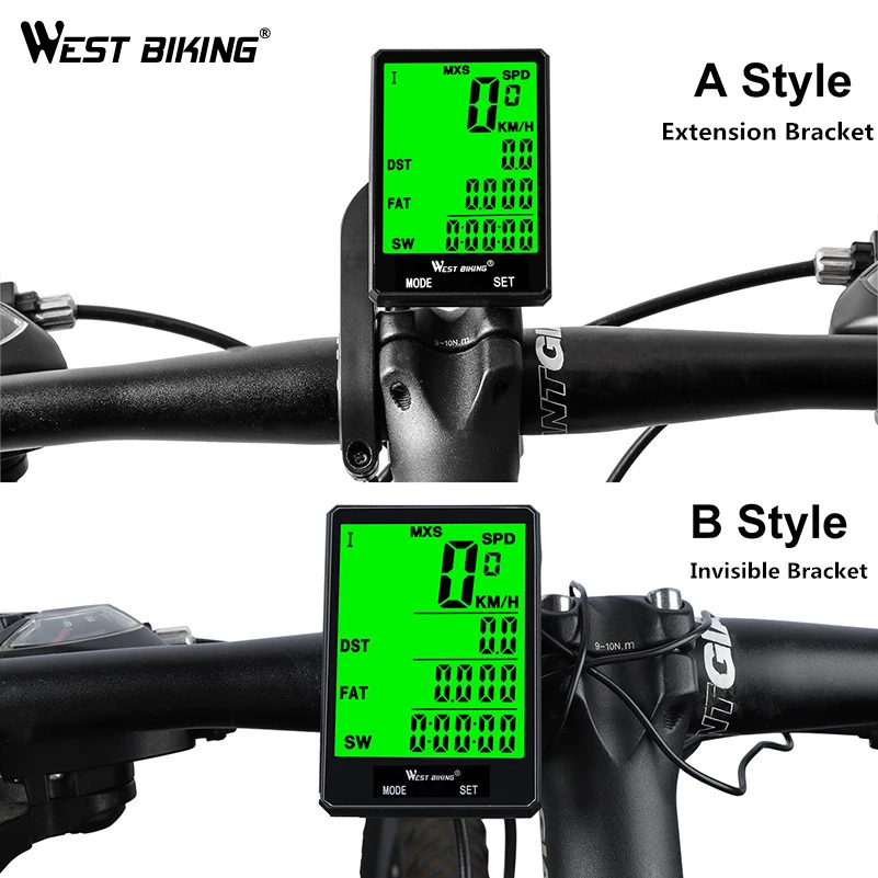 WEST BIKING велосипедный Спидометр 2 8 ''большой экран водонепроницаемый 20 функций