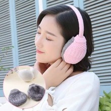 Inverno engrossar velo malha capa de pelúcia engrossar macio sólido orelha mais quente earmuffs unisex inverno protetor earflap moda feminina