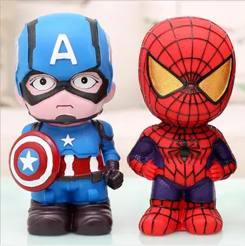 

Avengers Captain America Spider-Man Piggy Bank Piggy Bank Cartoon Creative Birthday Gift Home Decoration