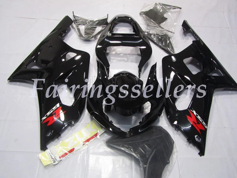 ABS Пластик обтекатели комплект подходит для Suzuki GSXR600 GSXR750 GSXR 600 750 01 02 03 2001 2002 2003 ярко-черный