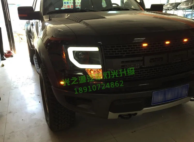 Автомобильный Стайлинг светодиодный HID Rio светодиодный чехол для фары для Ford Raptor F150 2008- Биксеноновые линзы ближнего света