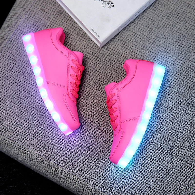 

Five-Color Selectable Spring New Style New Color LED Luminous Shoes Fashion Men Low Top deng xie COUPLE'S Shoes Charging-