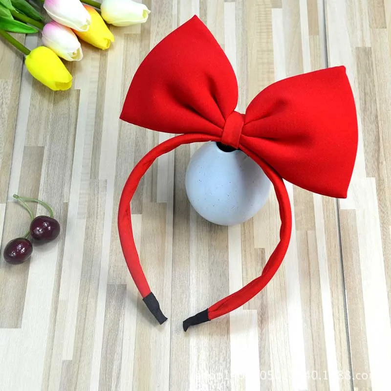 red headband 1 1 шт., повязка Белоснежки, большой красный бант, лента для волос, снежные кружки, ткань, искусство, настоящая ручная работа, повязка на заколках, аксессуары для волос, вечерние аксессуары - Цвет: red headband 1
