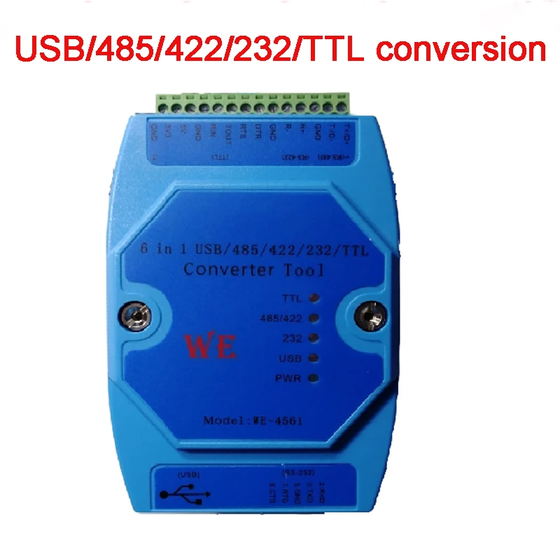 

CP2102 USB/485/422/232/TTL Mutual Conversion Serial COM WE4561 Six-In-One Serial Port Module