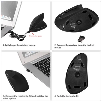 

2.4G Wireless Vertical Ergonomic 800/1200/1600DPI Optical Mouse for PC Mac