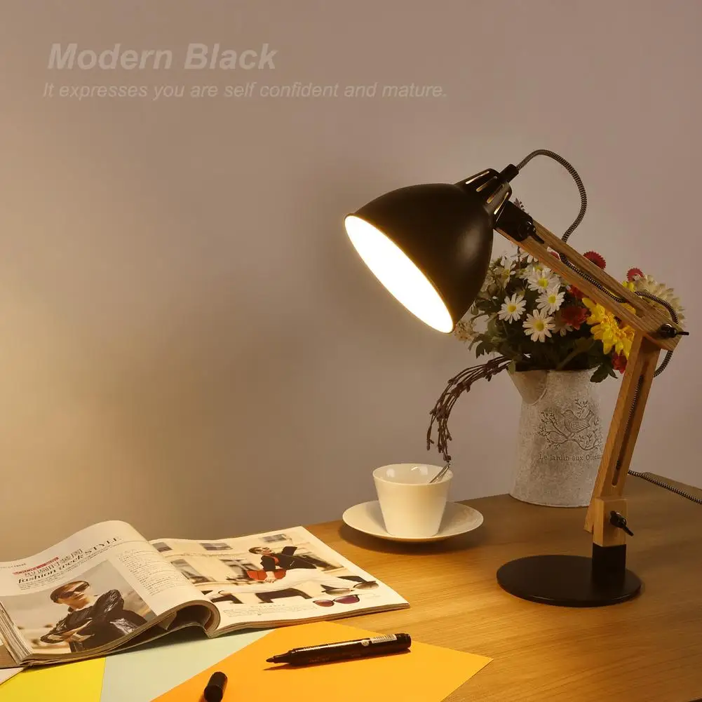 

Nordic Modern Minimalist LED Creative Rocker Arm Living Room Tea Table Lamp Bedroom Bedside Lamp Wooden Floor Lamp