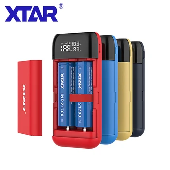 

XTAR PB2S 18650 Battery Charger Powerbank Black Red Blue LCD Li-ion Battery Charger 18650 20700 21700 Battery Charger POWER BANK