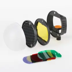 Speedlite Flash Light модификатор аксессуары комплект с 4 шт цветные гелевые фильтры Магнитный Универсальный адаптер шаровой рассеиватель