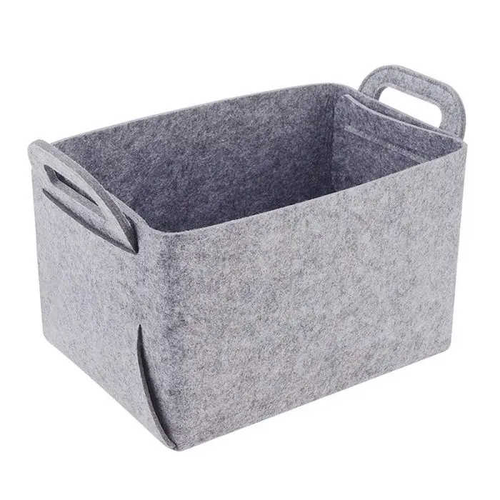 Gray Большой 36*25*23 см войлочная корзина для хранения мелочей Складная Бытовая корзина для белья с ручкой для грязной одежды - Цвет: Gray