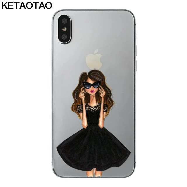 Серебристый KETAOTAO модная сумка для девочек чехол для телефона s для iPhone 4S 5C 5S 6S 7 8 SE 5Plus XR XS Max чехол кристально чистый мягкий TPU чехол s - Цвет: Серебристый
