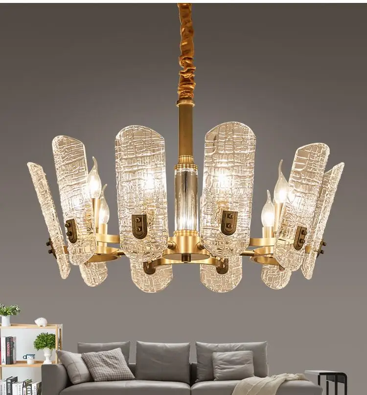 Post-modern light luxury chandelier simple living room lamp restaurant light in the bedroom personality creative Hong Kong-style - Body Color: 10 heads--Dia99cm